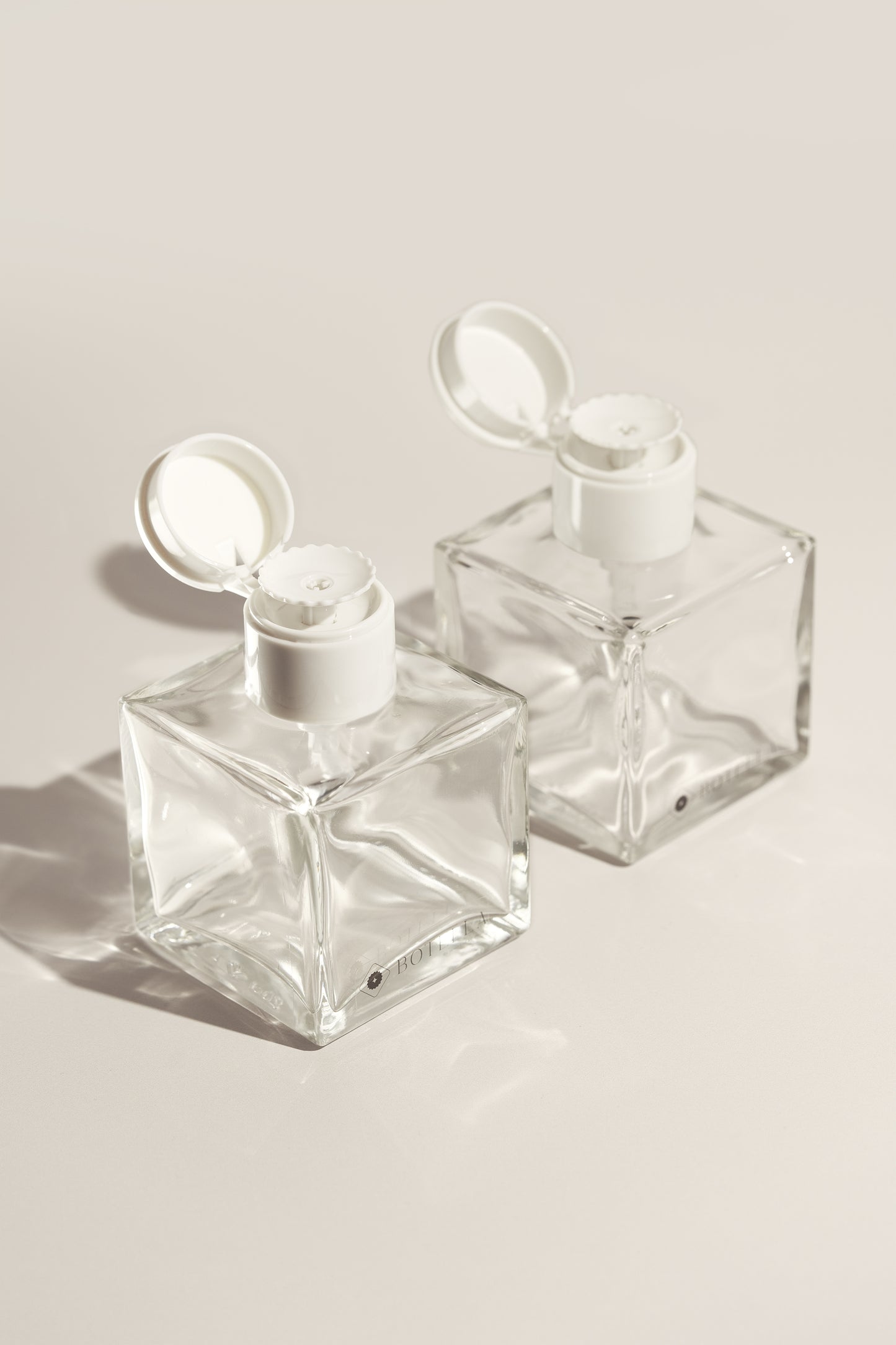 Square Glass Pump Bottle - Duo