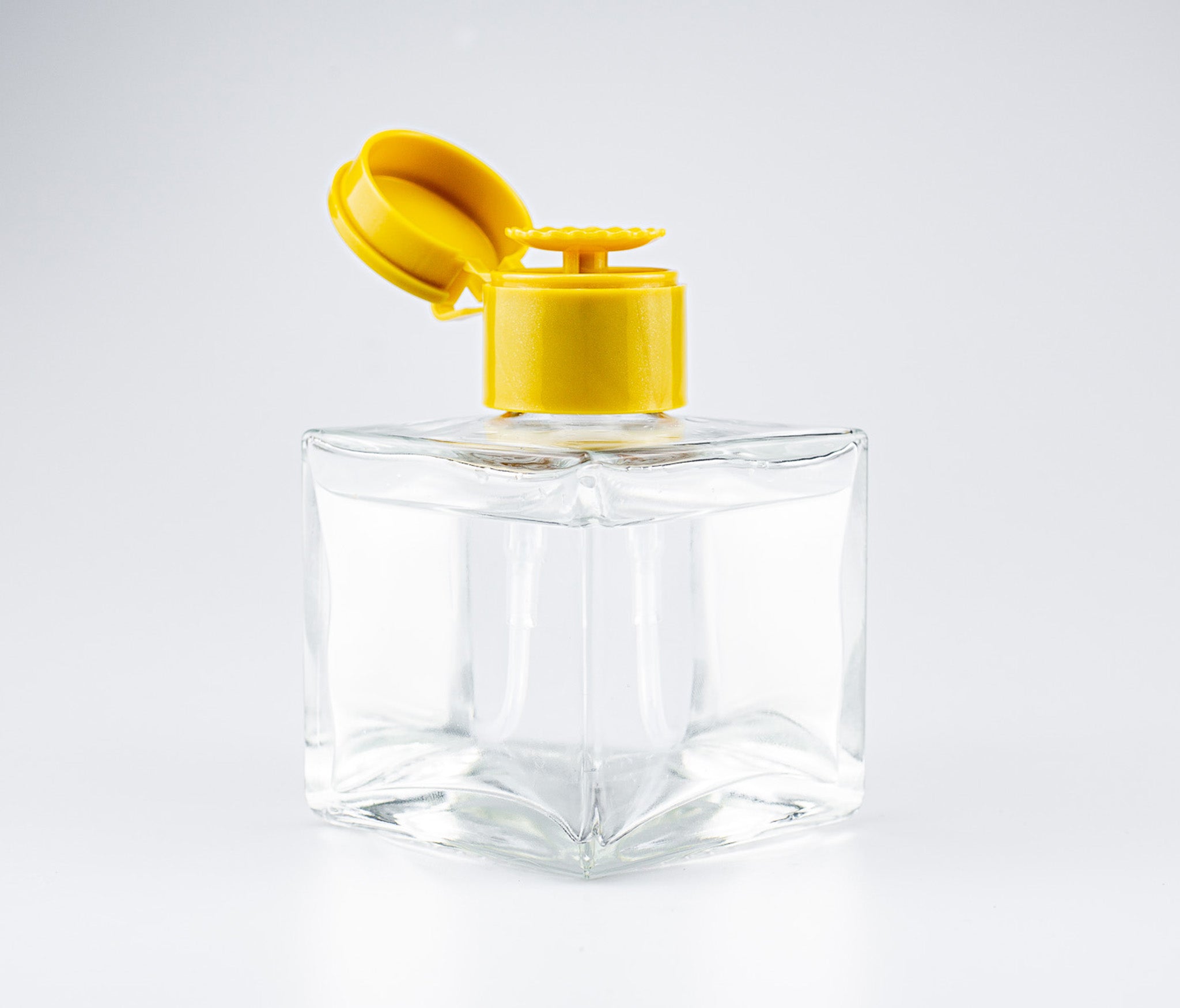 Square Glass Pump Bottle Single