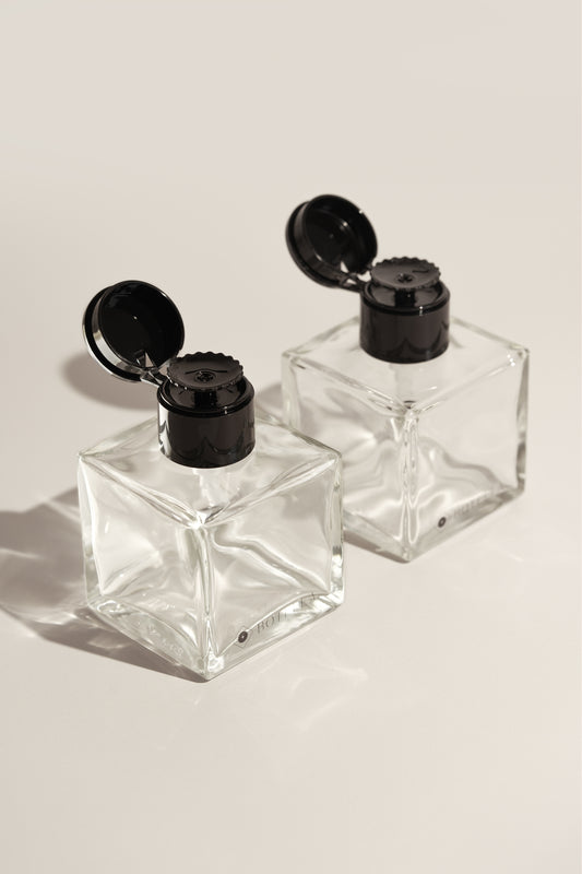 Square Glass Pump Bottle - Duo